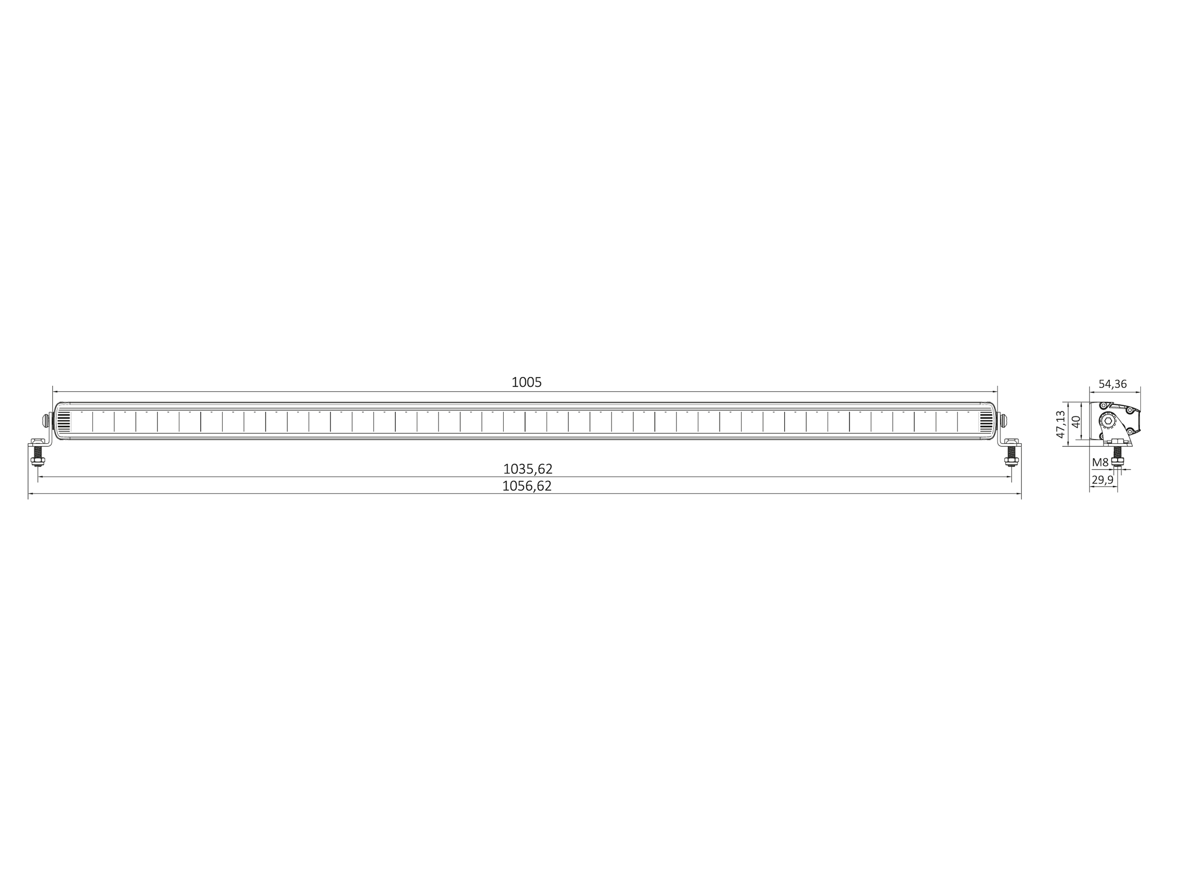 NEX LED WORK LIGHT BAR 1005 MM - Image 4