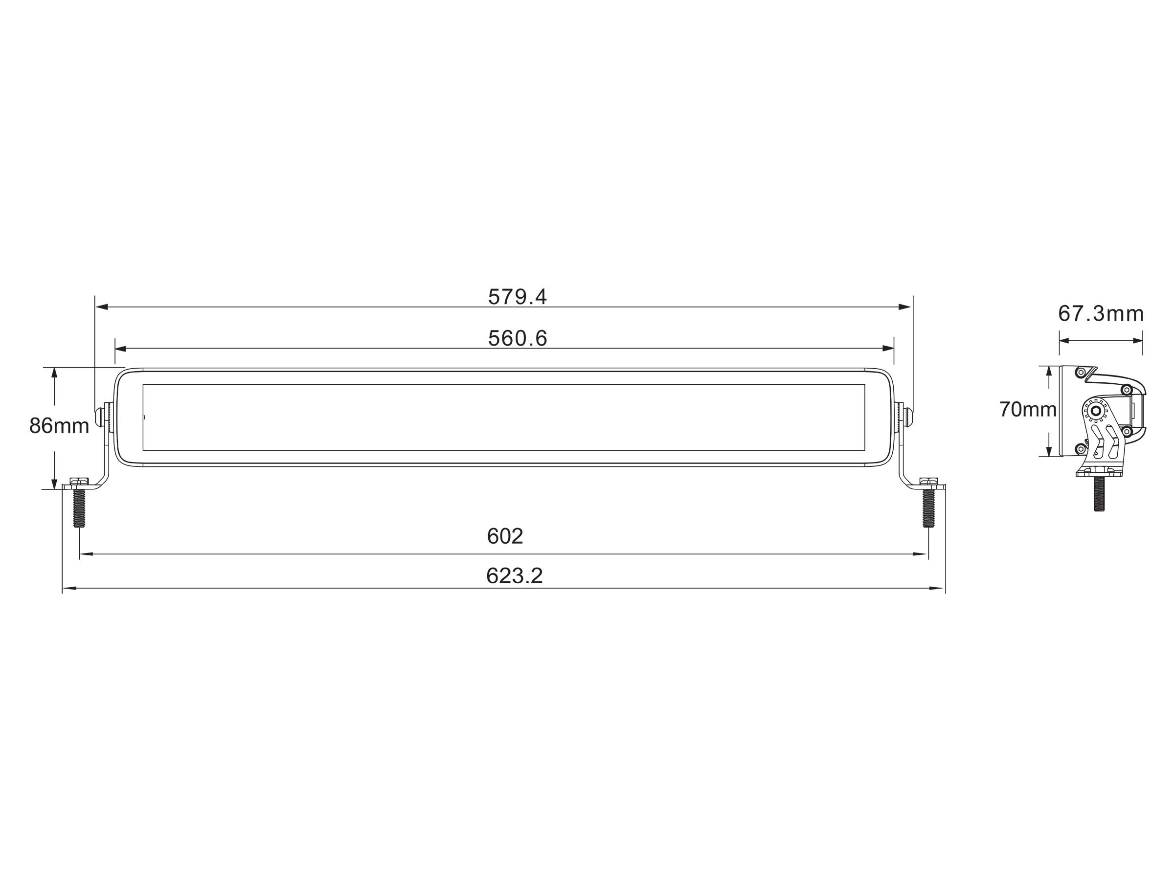 LED LIGHT BAR WITH SMOKED GLASS 560 MM - Image 4